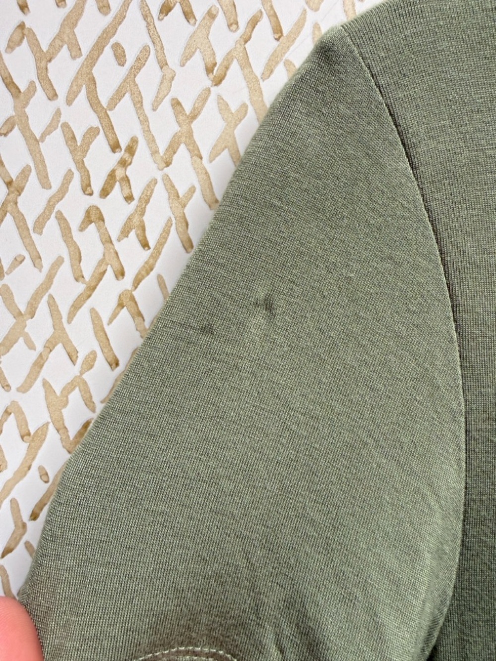 Active Usa Olive Green Crop Tee Short Sleeve Stretch Basic Soft Girl M - Picture 4 of 8